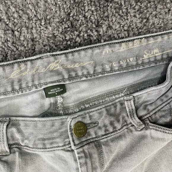 Eddie Bauer Modern slim fit cargo pockets light gray low rise denim jeans size 8 - Picture 16 of 16